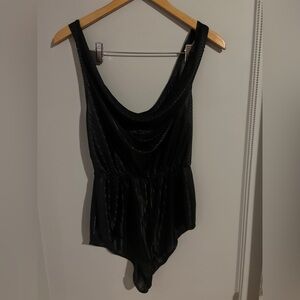 Bloomies Vintage Black Bodysuit 14” flat waist